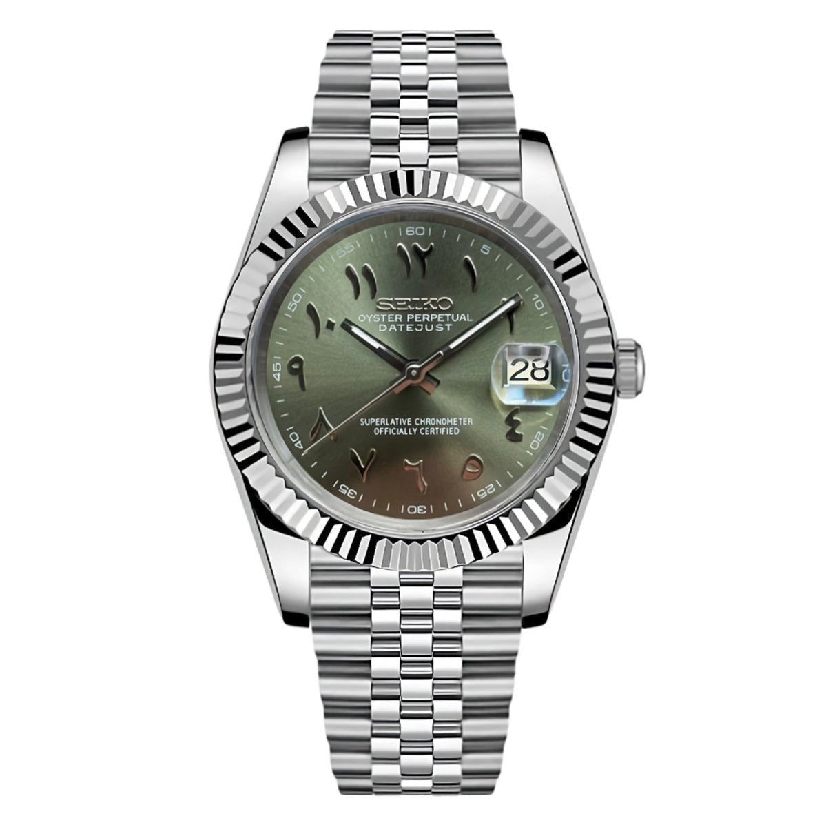 Datejust Mod "Green Arabic" Watch - Medford Mods