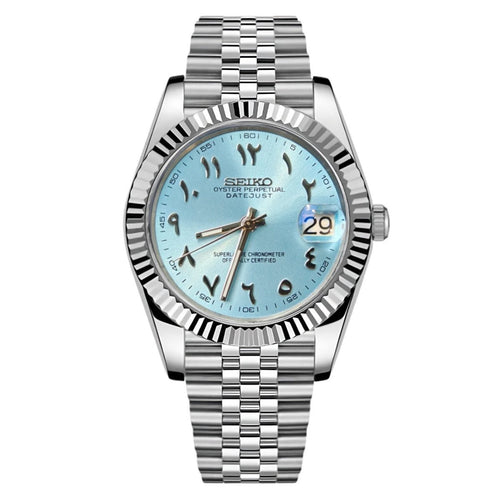 Datejust Mod "Ice Blue Arabic" Watch - Medford Mods
