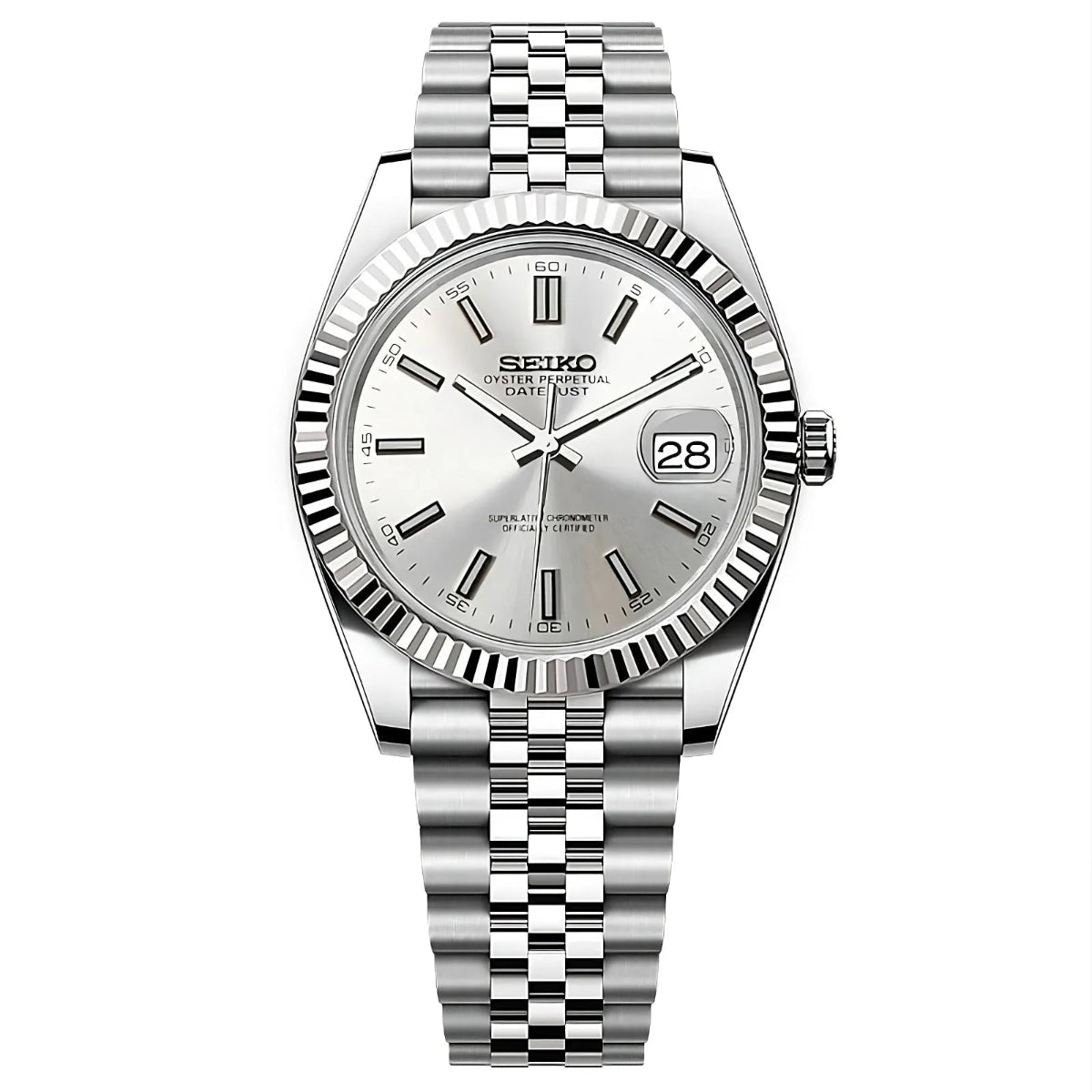 Datejust Mod "Silver" Watch - Medford Mods