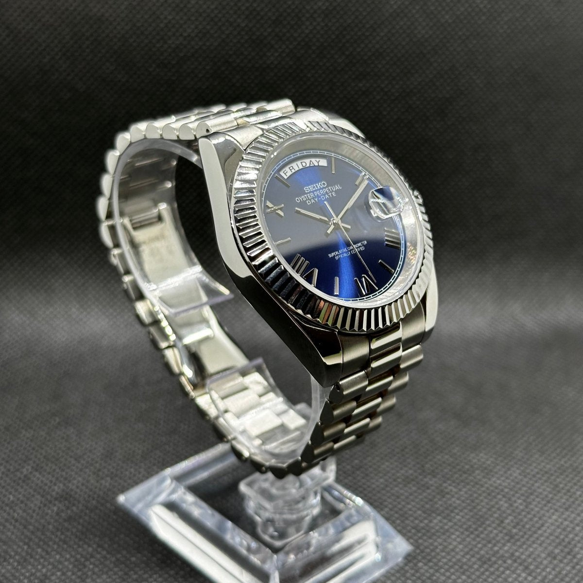Day - Date Mod "Blue Roman" Watch - Medford Mods