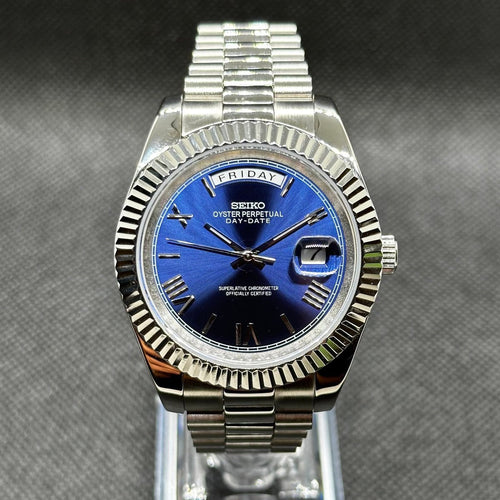 Day - Date Mod "Blue Roman" Watch - Medford Mods