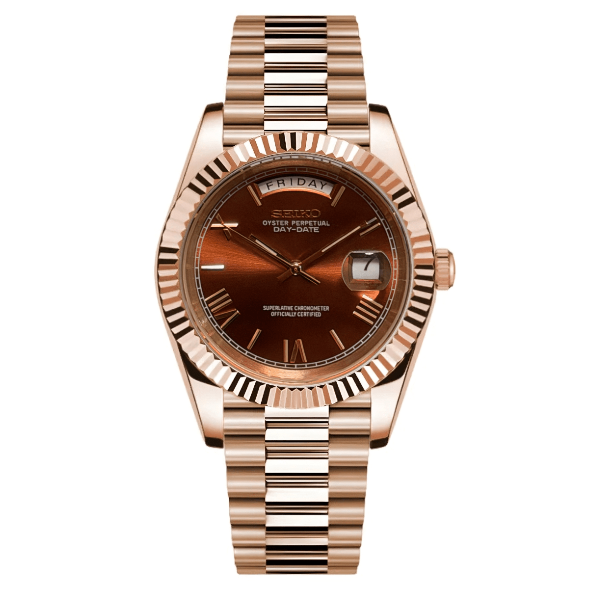 Day - Date Mod "Chocolate Roman" Watch - Medford Mods