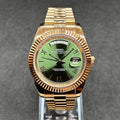 Day - Date Mod "Rose Gold/Green" Watch - Medford Mods