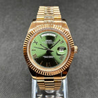 Day - Date Mod "Rose Gold/Green" Watch - Medford Mods