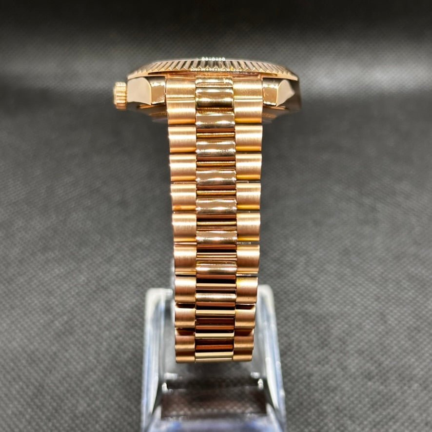 Day - Date Mod "Rose Gold/Green" Watch - Medford Mods