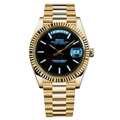 Day - Date Mod "Yellow Gold/Black" Watch - Medford Mods