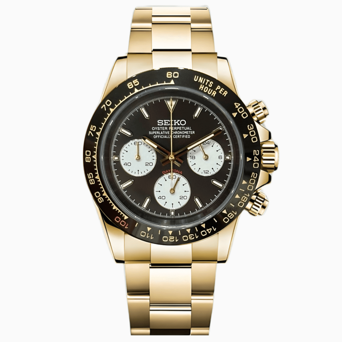 Daytona Mod "Le Mans" Yellow Gold Chronograph Watch - Medford Mods