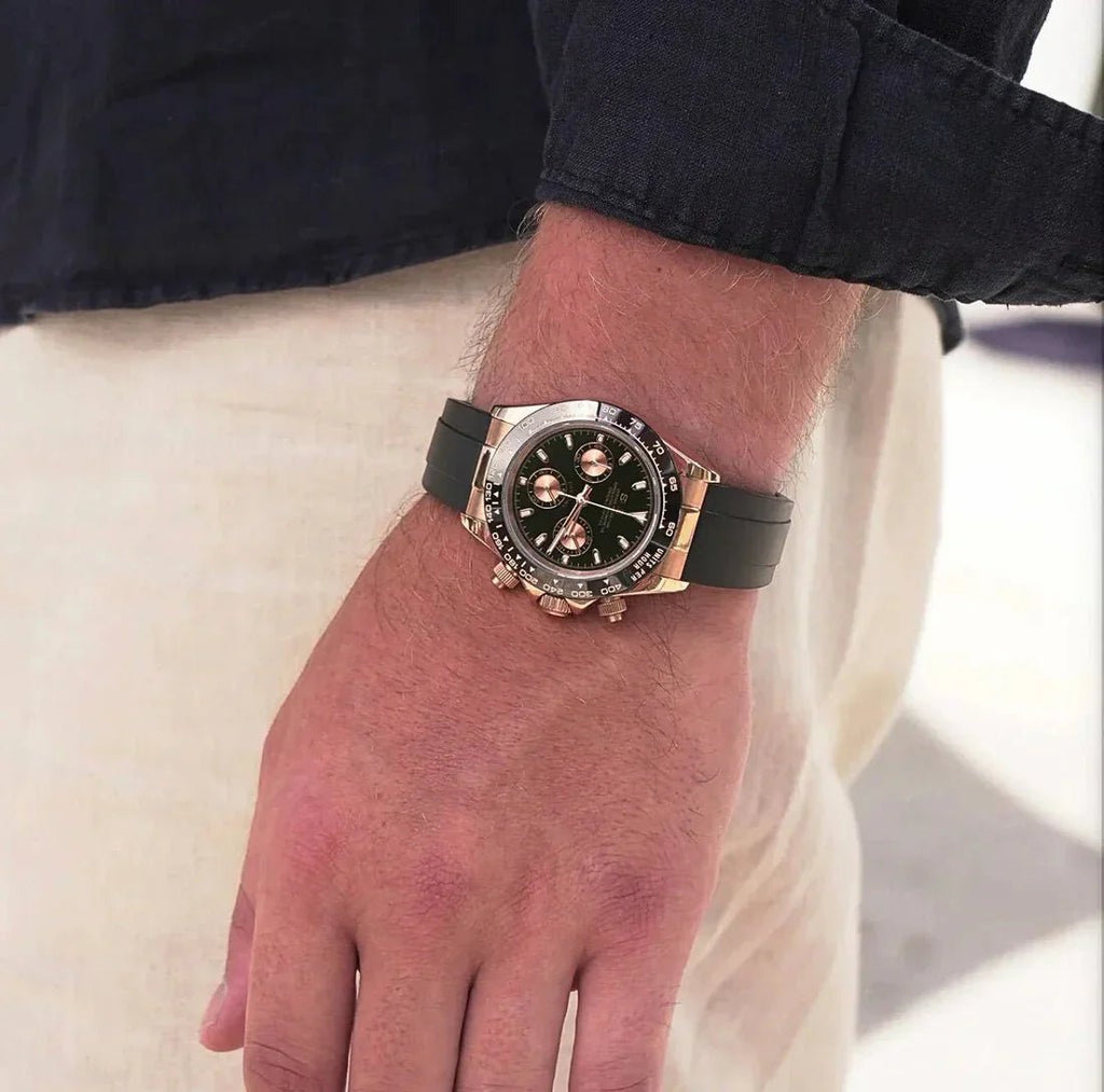 Daytona Mod "Rose Gold/Flex” Chronograph Watch - Medford Mods