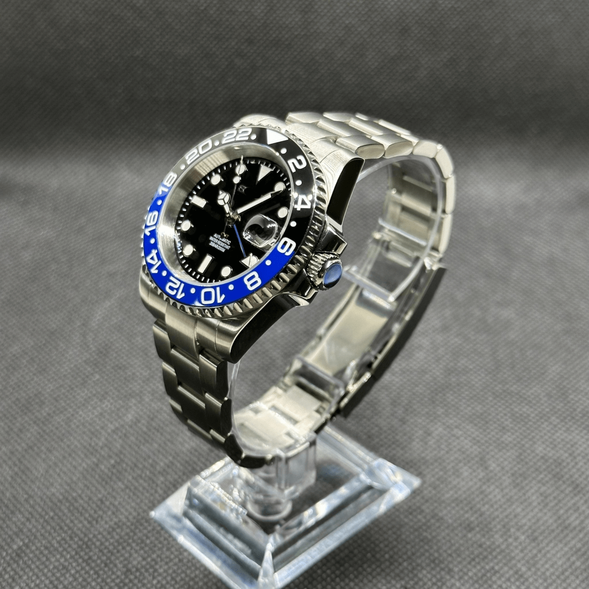 GMT Mod "Batman" Dive Watch (Metallic Logo) - Medford Mods