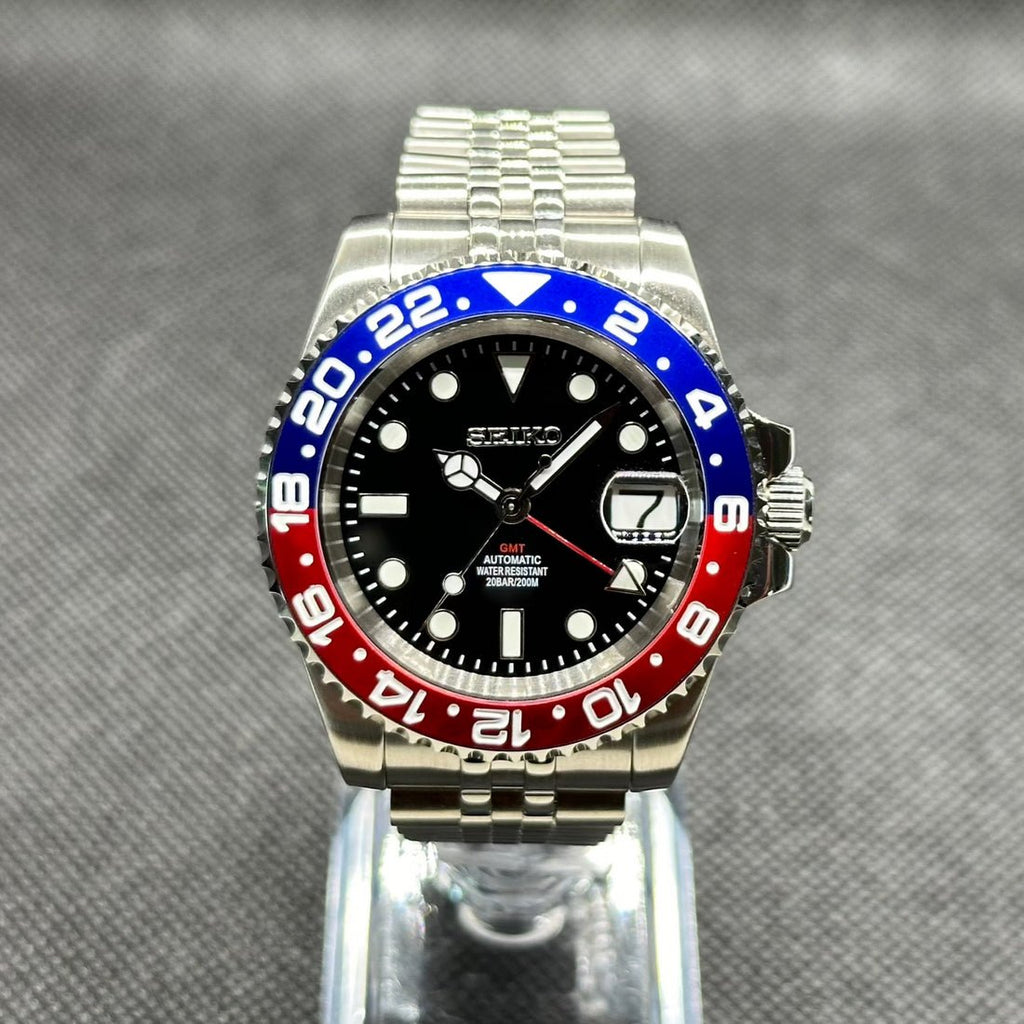 GMT Mod "Pepsi" Watch (Metallic Logo) - Medford Mods