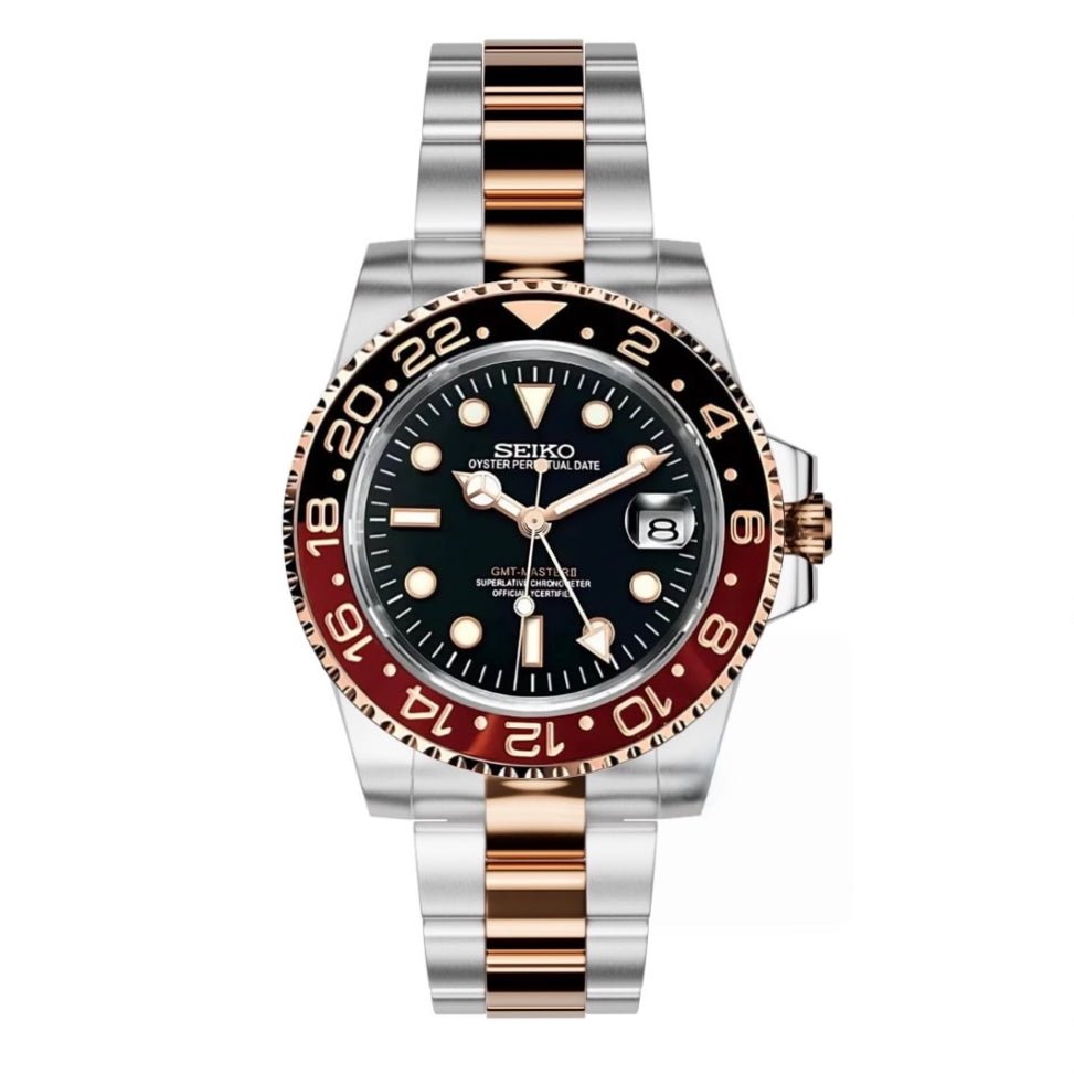 GMT Mod "Rootbeer Two - Tone" Dive Watch - Medford Mods