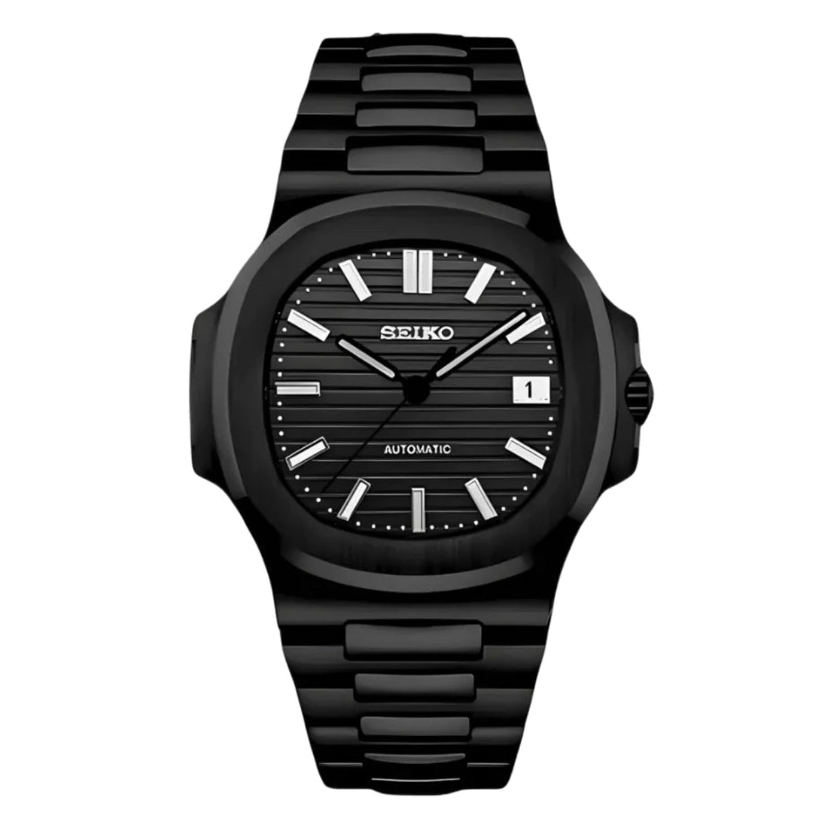 Nautilus Mod "Black/Black" Watch - Medford Mods