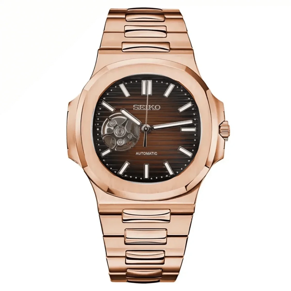 Nautilus Mod "Chocolate Skeleton" Watch - Medford Mods