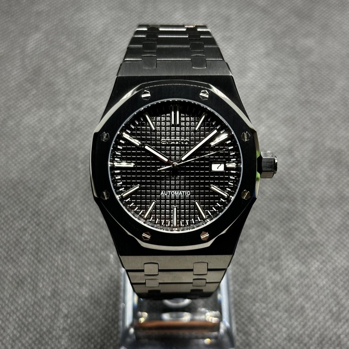 Royal Oak Mod "Black/Black" Watch - Medford Mods