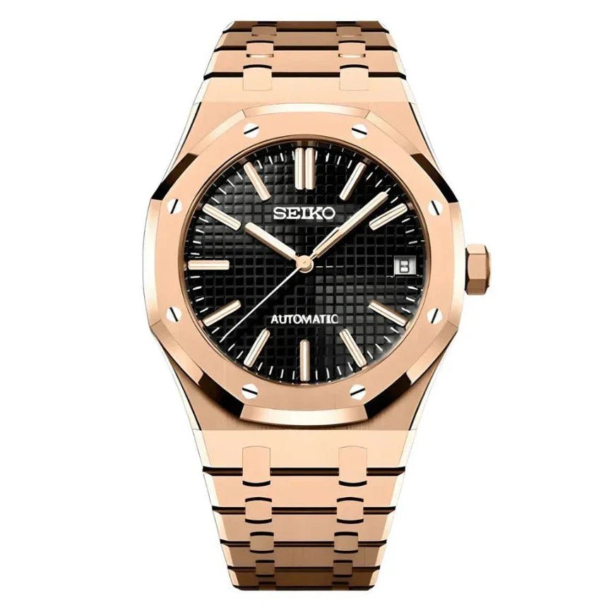 Royal Oak Mod "Rose Gold/Black" Watch - Medford Mods