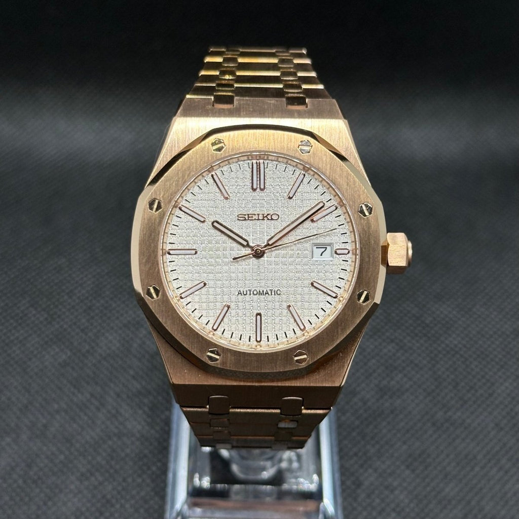 Royal Oak Mod "Rose Gold/White" Watch - Medford Mods