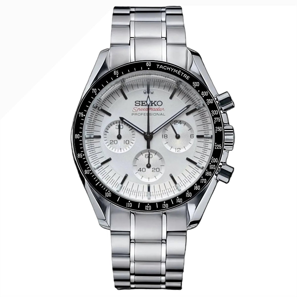 Speedmaster Mod "White" Chronograph Watch - Medford Mods