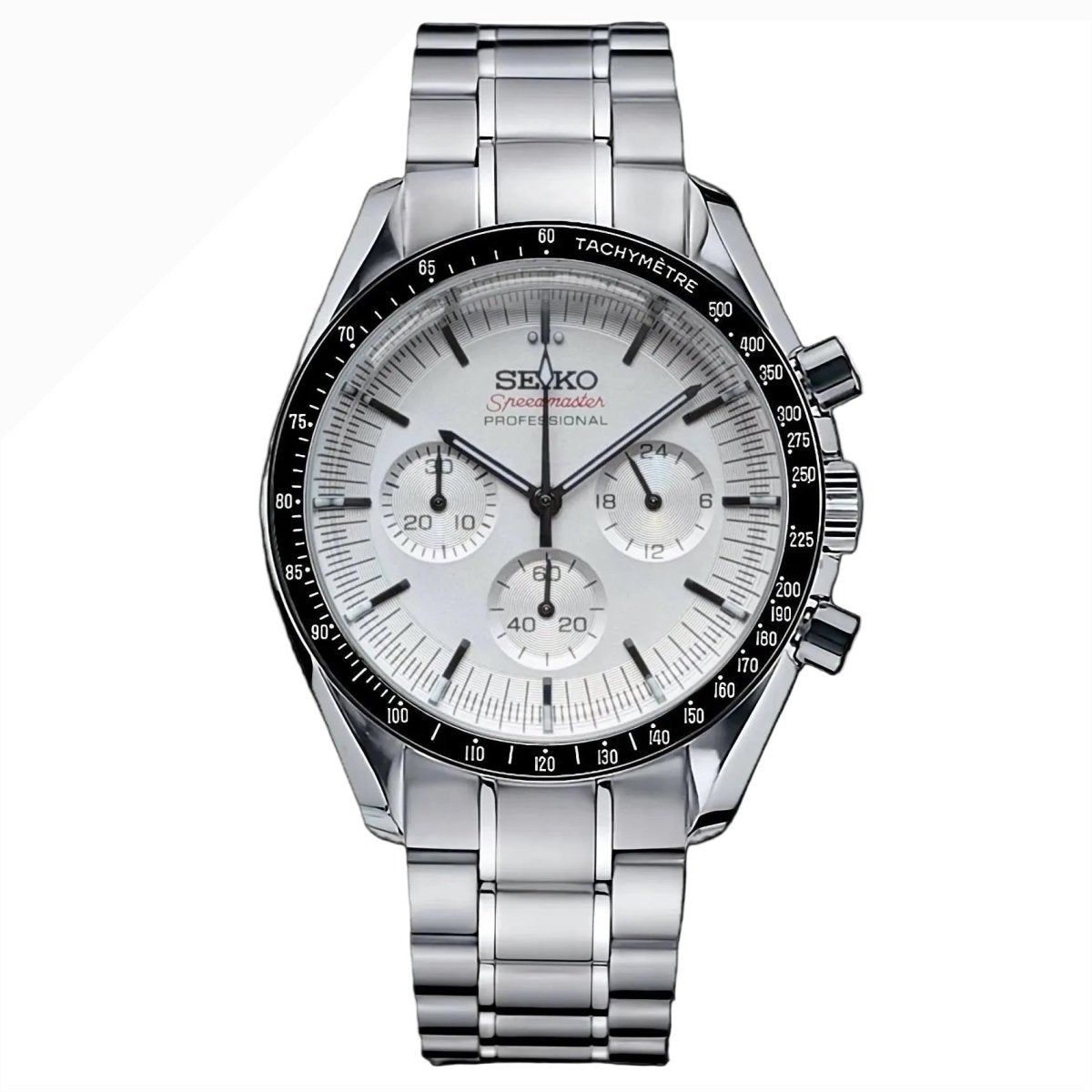 Speedmaster Mod "White" Chronograph Watch - Medford Mods